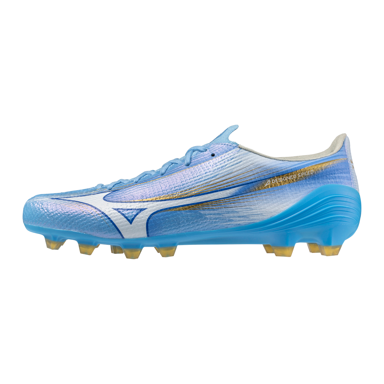 Mizuno Alpha III Elite in Celeste / White / Gold